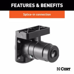 CURT 7-Way Round RV Blade Connector Socket with Integrated Bracket, Vehicle Side thumbnail 5