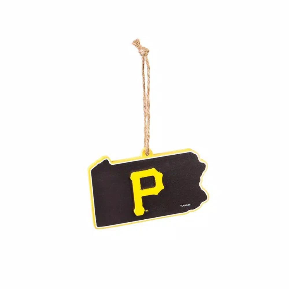 Team Sports America Pittsburgh Pirates MLB Team State Shaped Wooden Christmas Ornament