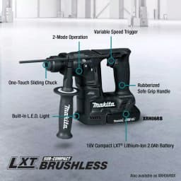 Makita 18V LXT Sub-Compact Brushless SDS-Plus Rotary Hammer Kit (11/16 in.) thumbnail 3