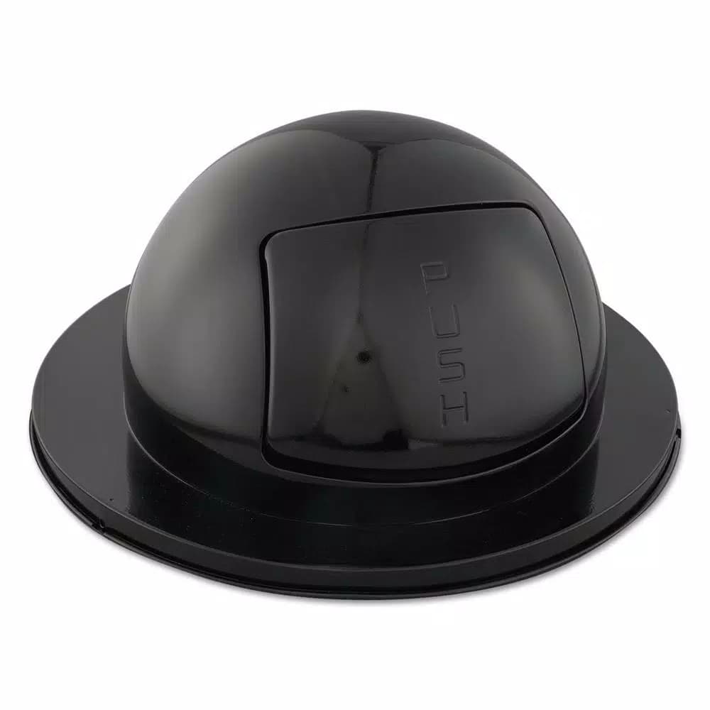 Rubbermaid Commercial Products Rubbermaid Commercial 55 Gal. Steel Dome Top Trash Can Lid with Swing Door, Black