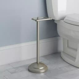 Delta Greenwich Telescoping Pivoting Freestanding Toilet Paper Holder, SpotShield Brushed Nickel thumbnail 6