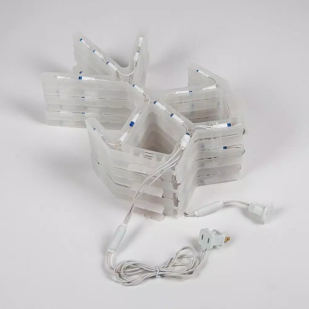 Kringle Traditions 36 in. 105-Light Blue and White LED Folding Snowflake Decoration