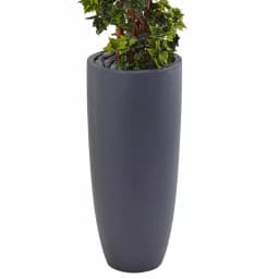 Nearly Natural 5 ft. Artificial English Ivy Spiral Topiary Tree in Gray Cylinder Planter, UV Resistant thumbnail 3