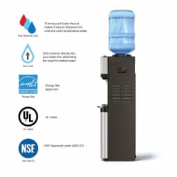 Brio Essential Series Top Loading Water Cooler Dispenser, Tri-Temp Hot, Cold & Room Temp, Stainless Steel thumbnail 2