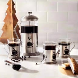 BergHOFF 5-Piece French Press Coffee Set with 32 oz. Stainless Steel Plunger and 4 Matching Glasses thumbnail 2