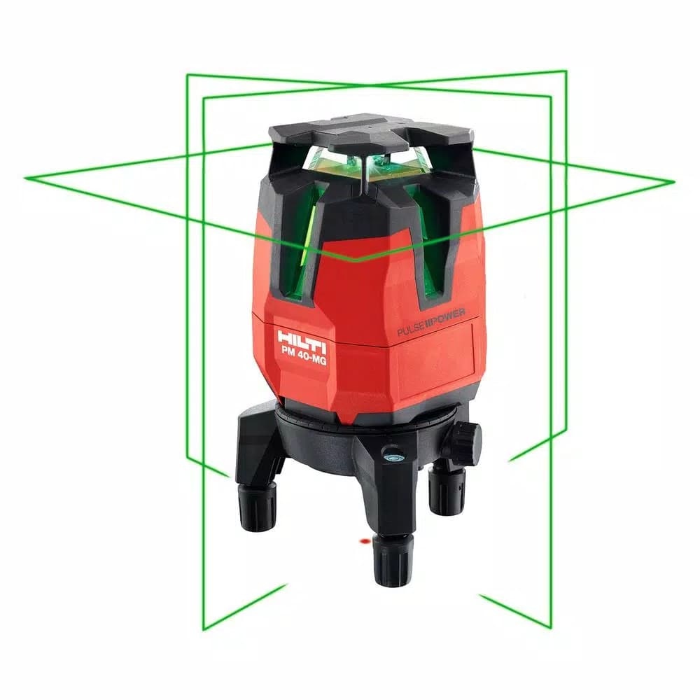 Hilti PM 40-MG Multi-Line Green Laser Level Kit with Battery, Charger, and Target Plate