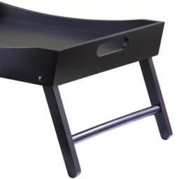 Winsome Benito Wood Bed Tray with Curved Top and Foldable Legs, Dark Espresso Finish thumbnail 4