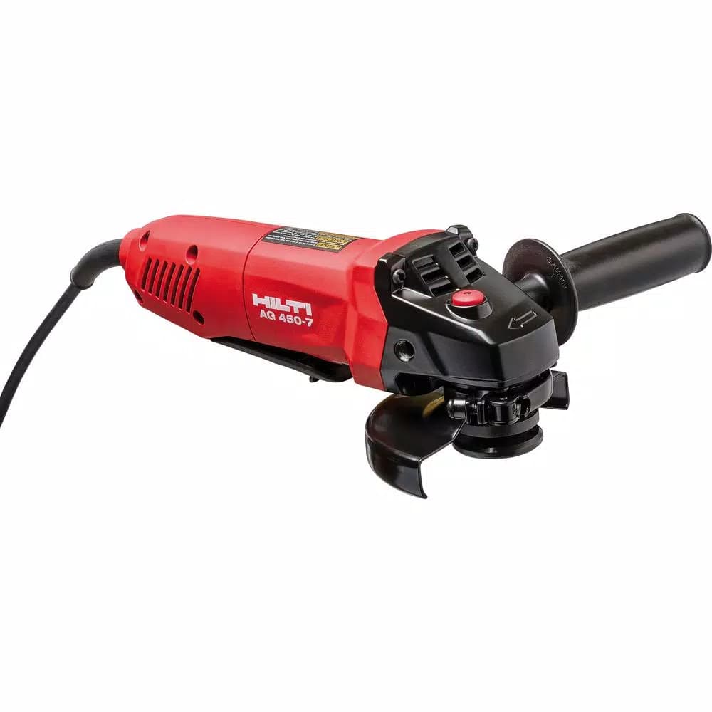Hilti 4.5 in. Corded Angle Grinder, 7 Amp, 11500 RPM with Diamond Cup Wheel and Grinding Hood