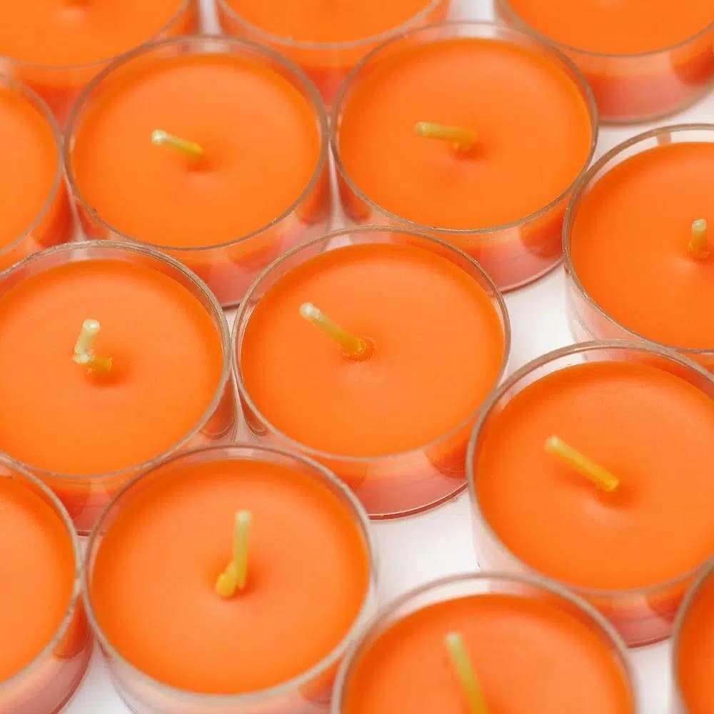 Zest Candle Orange Tealight Candles, 1.5 in. Diameter, 50-Pack