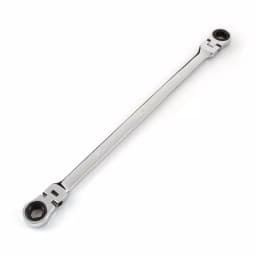 TEKTON 7/16 in. x 1/2 in. Extra Long Flex-Head Ratcheting Box End Wrench thumbnail 1