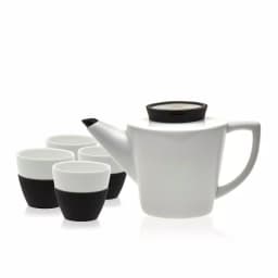VIVA Scandinavia Infusion 5-Piece Porcelain Teapot and Teacup Set, White thumbnail 2