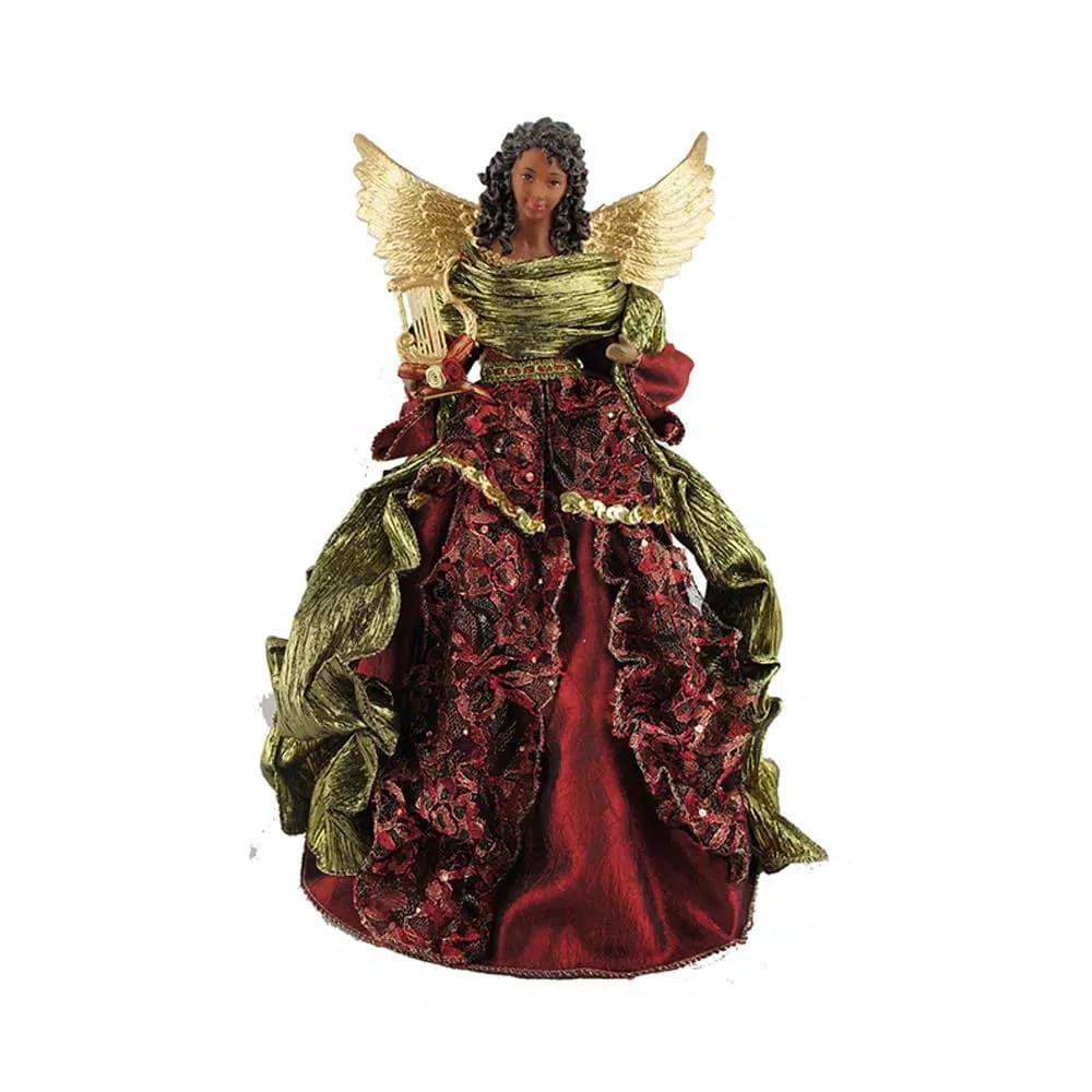 Santa's Workshop 16 in. Hand-Crafted Christmas Angel Tree Topper Figurine