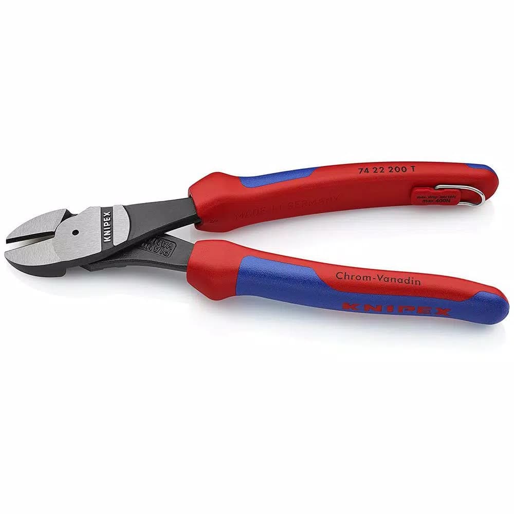KNIPEX 8 in. High Leverage Angled Diagonal Cutting Pliers with Tether Attachment