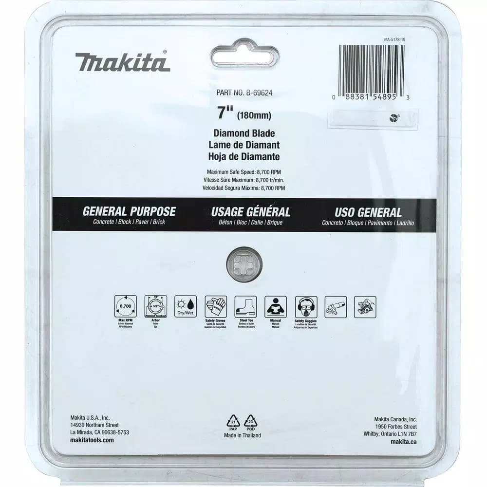 Makita 7 in. Segmented Rim Diamond Blade for General Purpose Cutting