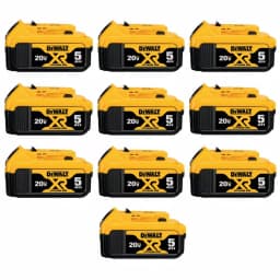 DEWALT 20V MAX XR 5.0 Ah Lithium-Ion Battery Pack, 10-Pack thumbnail 1