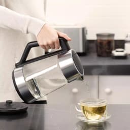 OXO 7.4-Cup Black Stainless Steel Cordless Electric Kettle, 1.75L with Auto Shut-Off thumbnail 5