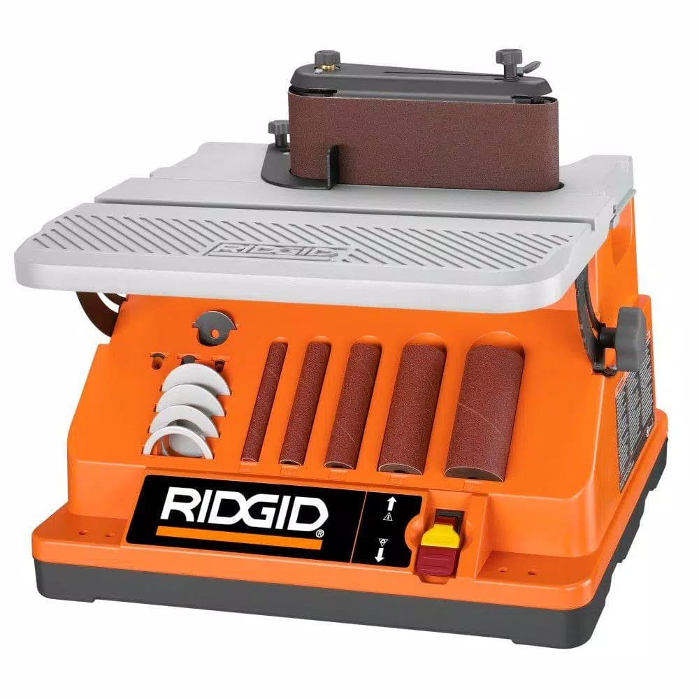 RIDGID Oscillating Edge and Belt Spindle Sander, 5 Amp, 4 in. x 24 in.