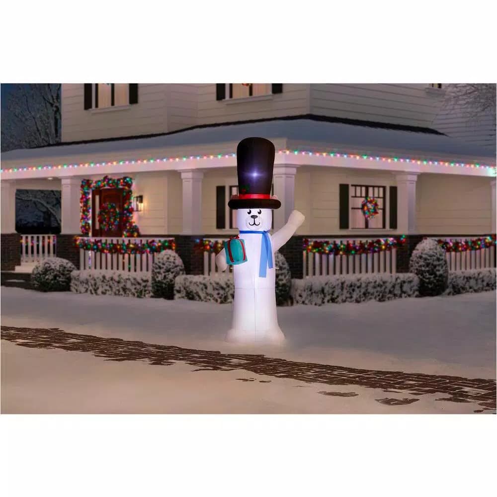 Home Accents Holiday 9 ft Giant LED Polar Bear Airblown Inflatable Christmas Decoration
