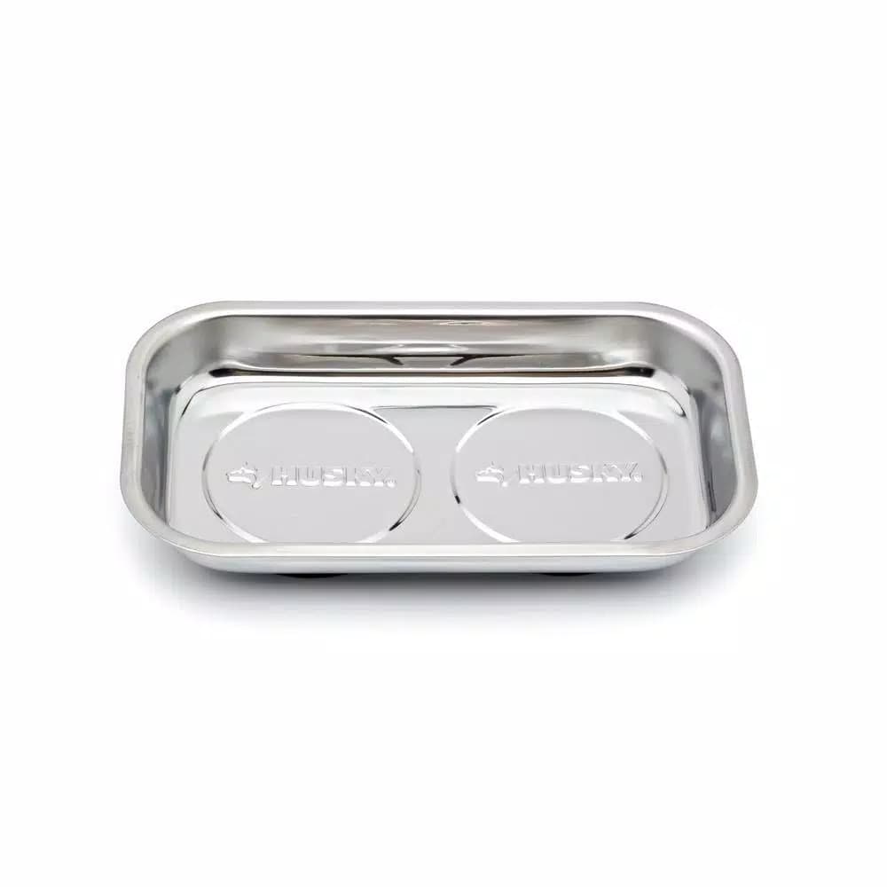 Husky Magnetic Parts Tray, 9 in. x 5 in. Stainless Steel Tool Organizer