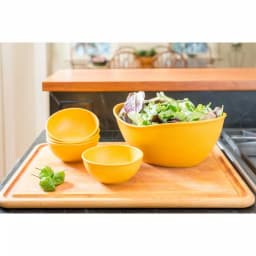 Unbranded EVO Sustainable Goods Yellow Wood-Plastic Composite Serving Bowl Set, 5-Piece thumbnail 2