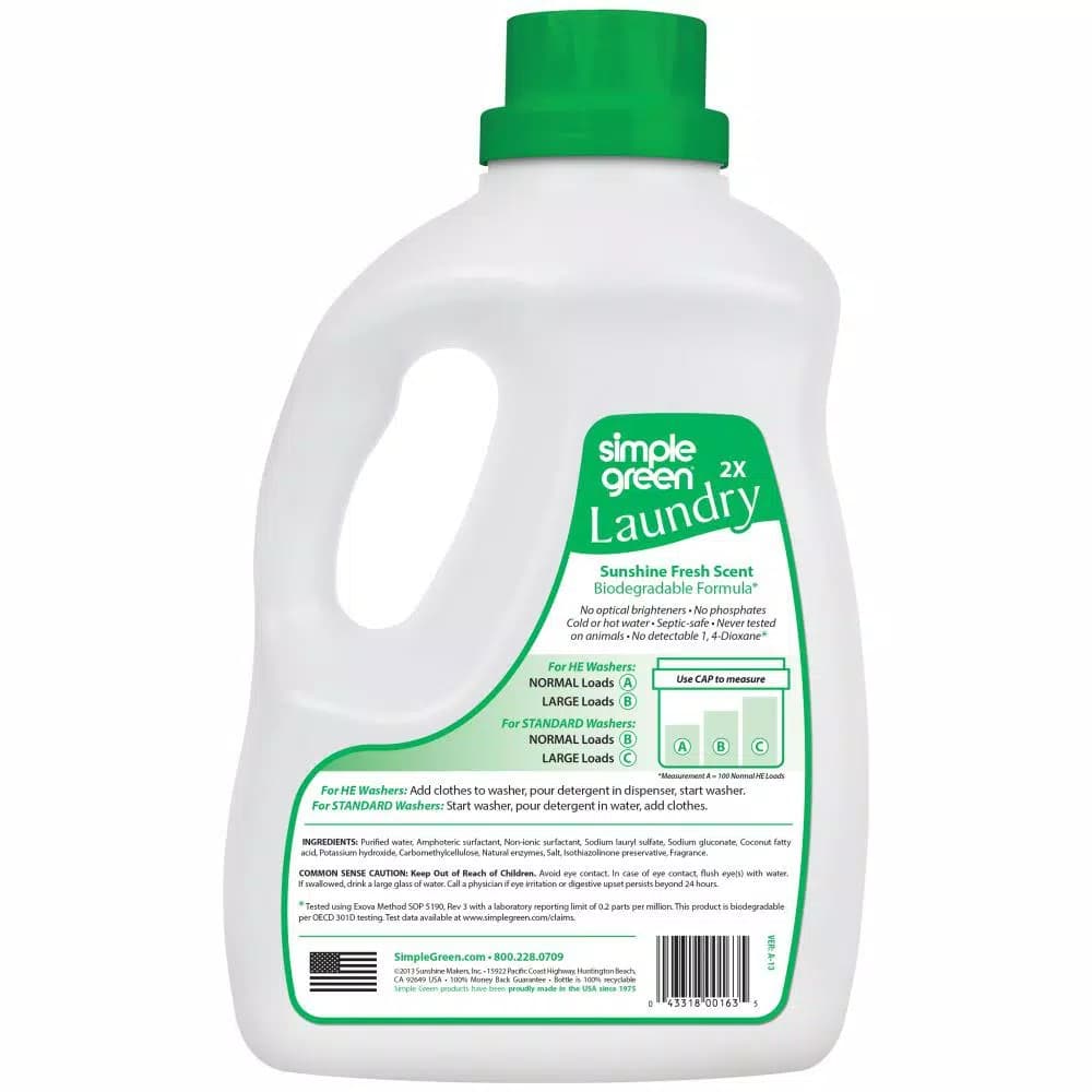 Simple Green Sunshine Fresh Laundry Detergent, 100 oz Liquid