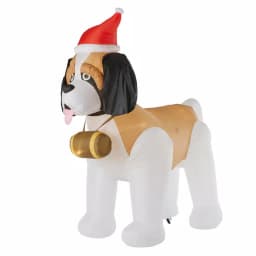 Gemmy 9 ft. Inflatable St. Bernard Christmas Yard Decoration with White Lights thumbnail 7