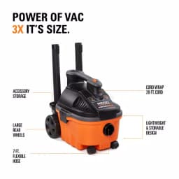 RIDGID 4 Gal. 5.0 Peak HP Portable Wet/Dry Shop Vacuum with 7 ft. Hose and Accessories thumbnail 3