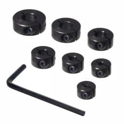 POWERTEC 7-Piece Steel Drill Bit Stop Collar Set with Split Ring Design and Size Markings thumbnail 1
