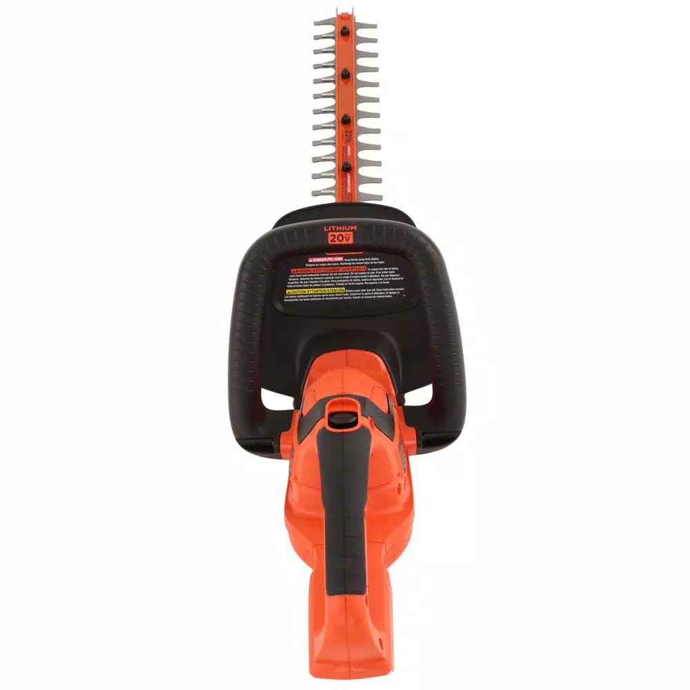 BLACK+DECKER 22 in. 20V MAX Lithium-Ion Cordless Hedge Trimmer, Tool Only (LHT2220B)