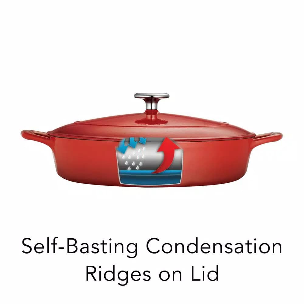 Tramontina 4 Qt. Enameled Cast Iron Braising Pan with Lid
