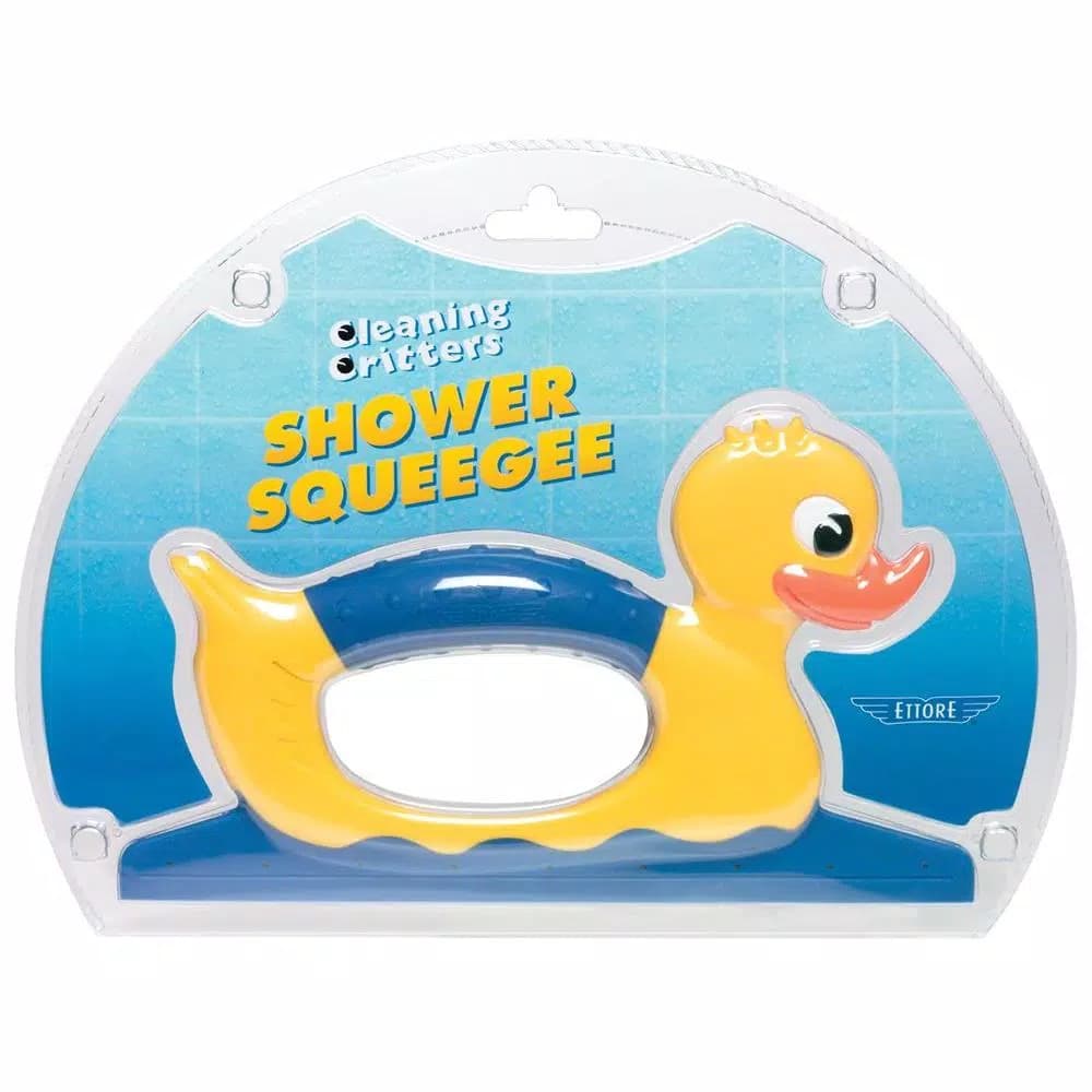 Ettore Cleaning Critters Duck Shower Squeegee for Glass and Tile
