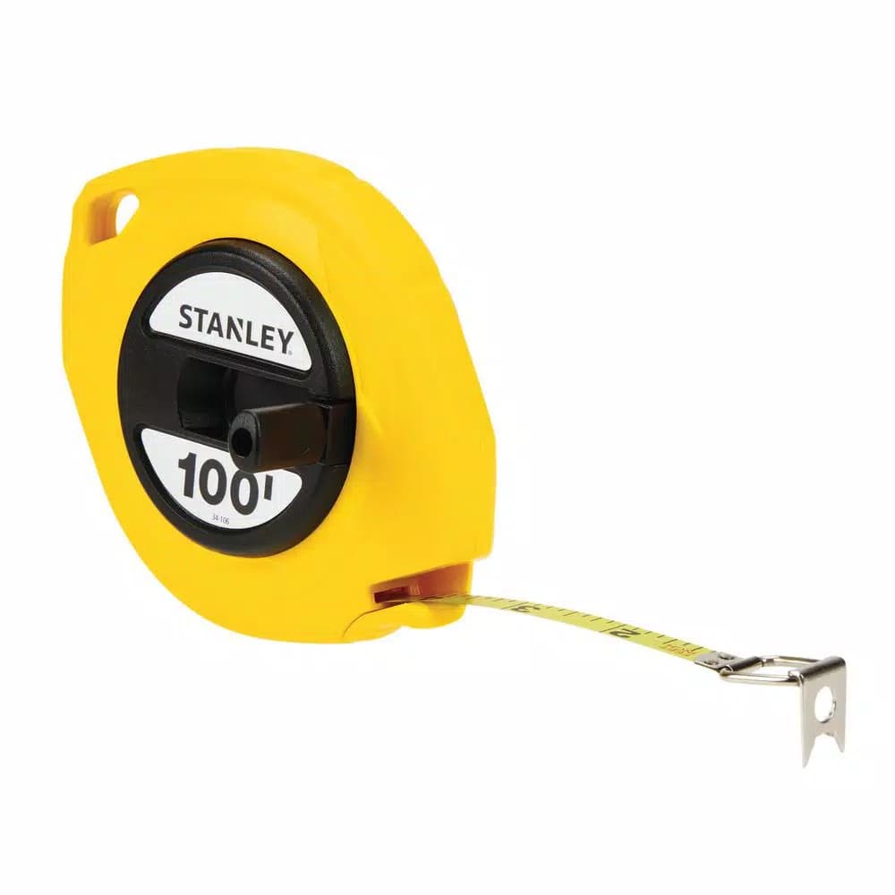 Stanley 100 ft. Tape Measure with Polymer Coated Steel Blade and ABS Case