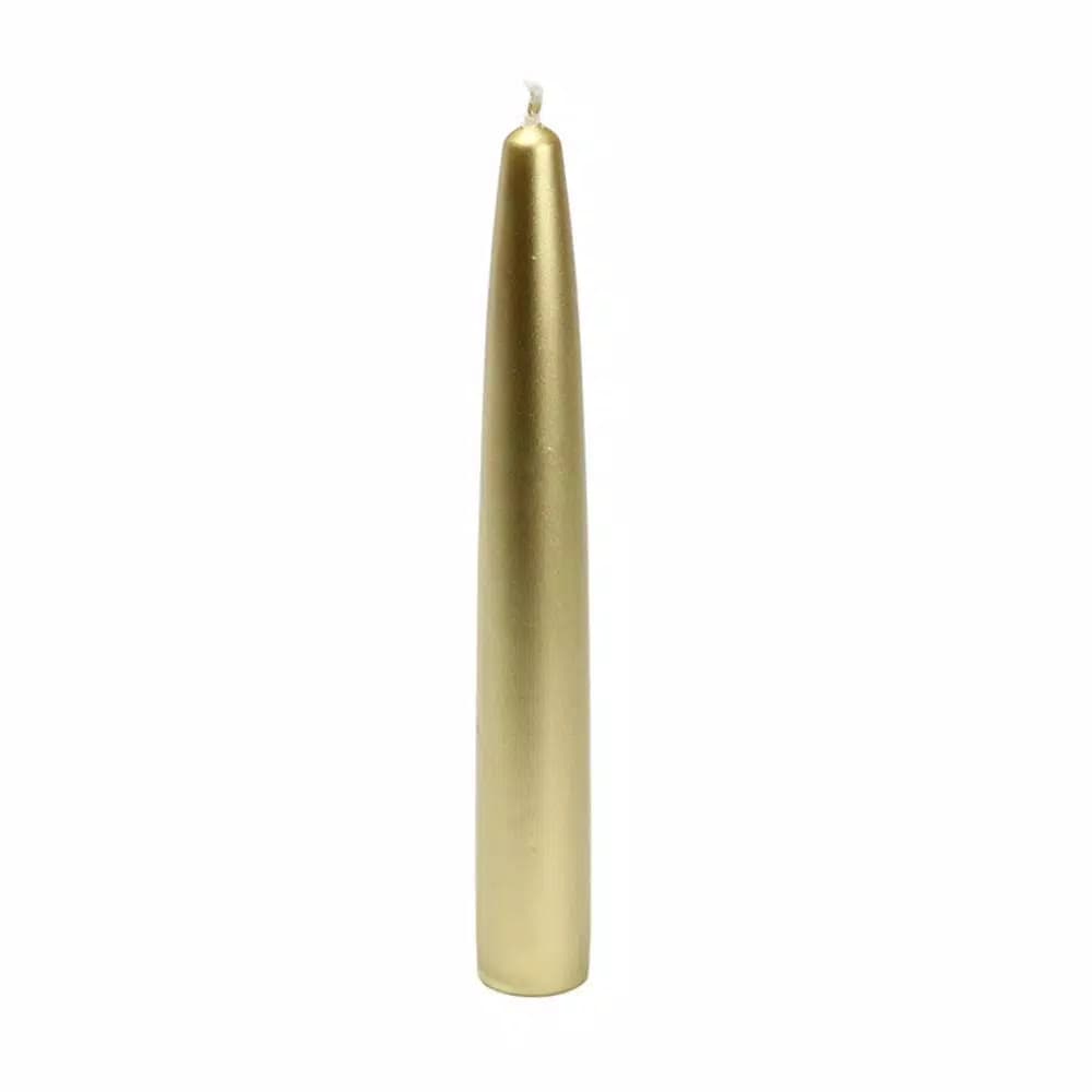 Zest Candle 6 in. Metallic Gold Taper Candles, 12-Set