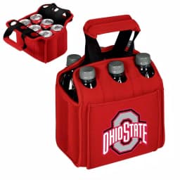 Picnic Time Ohio State University Buckeyes 6-Bottle Insulated Neoprene Beverage Carrier, Red thumbnail 2