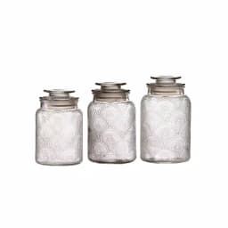 Style Setter 3-Piece Glass Canister Set with Airtight Lids, Art Deco Design thumbnail 1