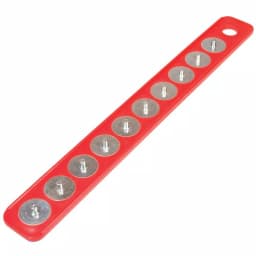 Triton Products MagClip 1/4 in. Drive Magnetic Socket Holder Strip with 10 Interchangeable Pegs, Red thumbnail 1