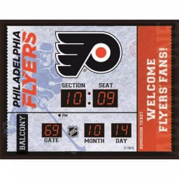 Team Sports America Philadelphia Flyers NHL Bluetooth Scoreboard Ticket Stub Wall Clock thumbnail 1