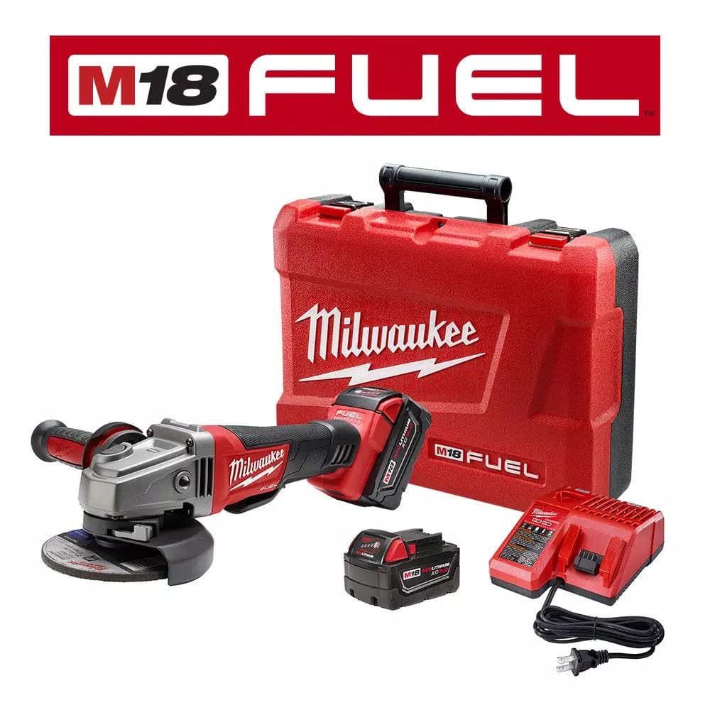 Milwaukee M18 FUEL 4-1/2" / 5" Cordless Angle Grinder Kit with (2) 5.0 Ah Batteries & Charger