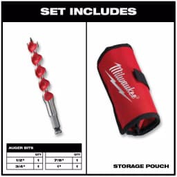 Milwaukee 4-Piece 6-1/2 in. Spur Auger Bit Set with Hex Shank thumbnail 2