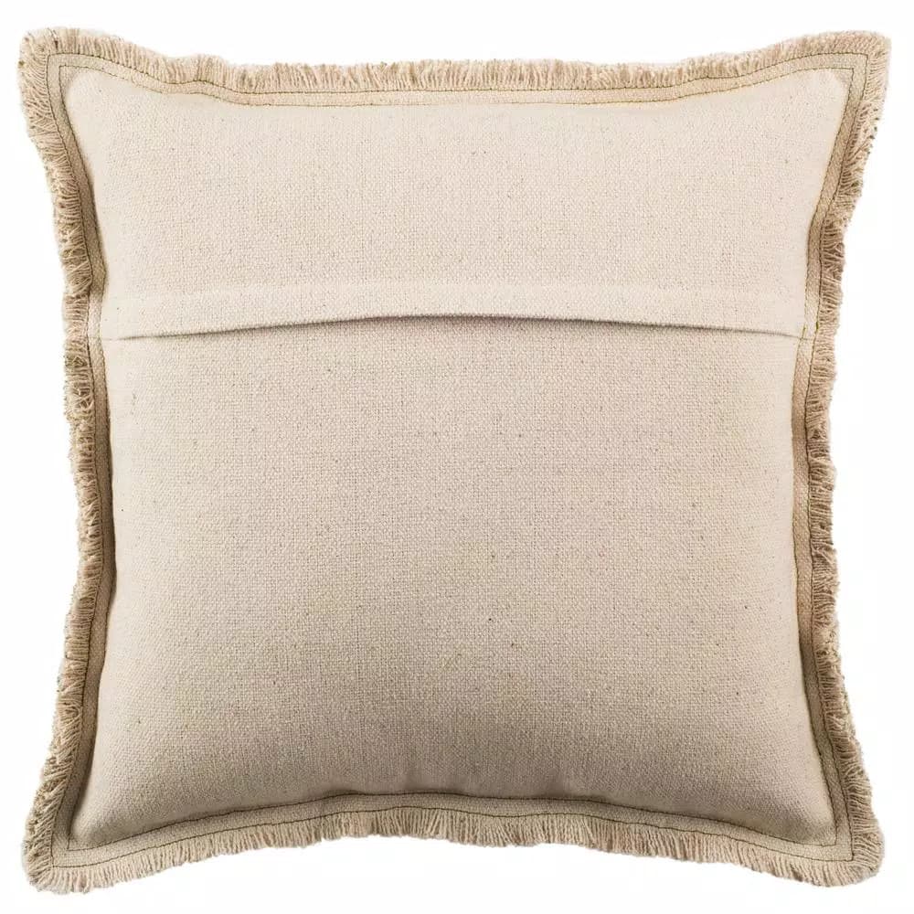 Safavieh Metallic Grid Silvery-Moss 20 in. x 20 in. Cotton Throw Pillow with Down Alternative Fill