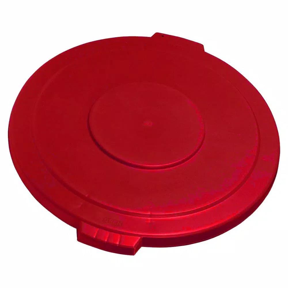 Carlisle Bronco 44 Gallon Round Trash Can Lid, Red (3-Pack)
