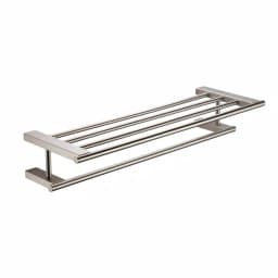 ALFI BRAND 25.88 in. Wall Mount Towel Rack with Shelf, Brushed Nickel thumbnail 1