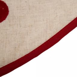 Glitzhome 48 in. LED Embroidered Linen Christmas Tree Skirt - Merry Christmas thumbnail 3