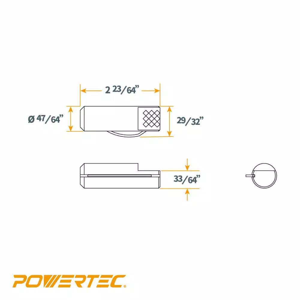 POWERTEC Aluminum Spring Loaded Workbench Bench Dogs, 3/4 in. x 2-3/8 in. (4-Pack)