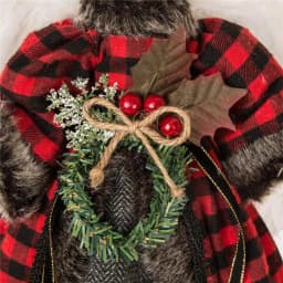 Glitzhome 12 in. Plaid Angel Christmas Tree Topper Figurine Decoration thumbnail 3