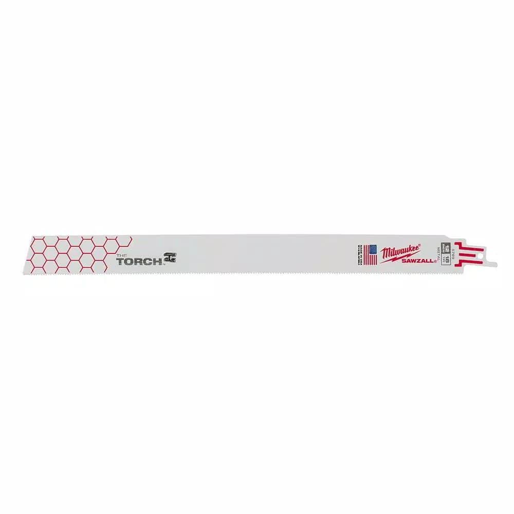 Milwaukee Torch 12 in. 18 TPI Metal Cutting Reciprocating Saw Blades, 5-Pack