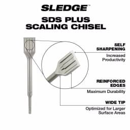 Milwaukee SDS-Plus SLEDGE 1-1/2 in. x 10 in. Scaling Chisel, Carbide Tip thumbnail 3