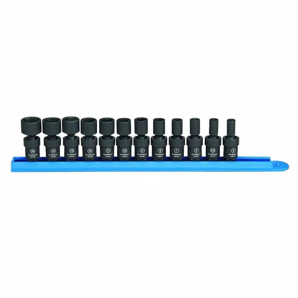 GearWrench 1/4 in. Drive Universal Impact Socket Set, 12-Piece Metric
