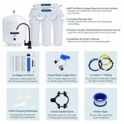 Olympia Water Systems 5-Stage Under-Sink Reverse Osmosis Water Filtration System with Oil Rubbed Bronze Faucet thumbnail 2