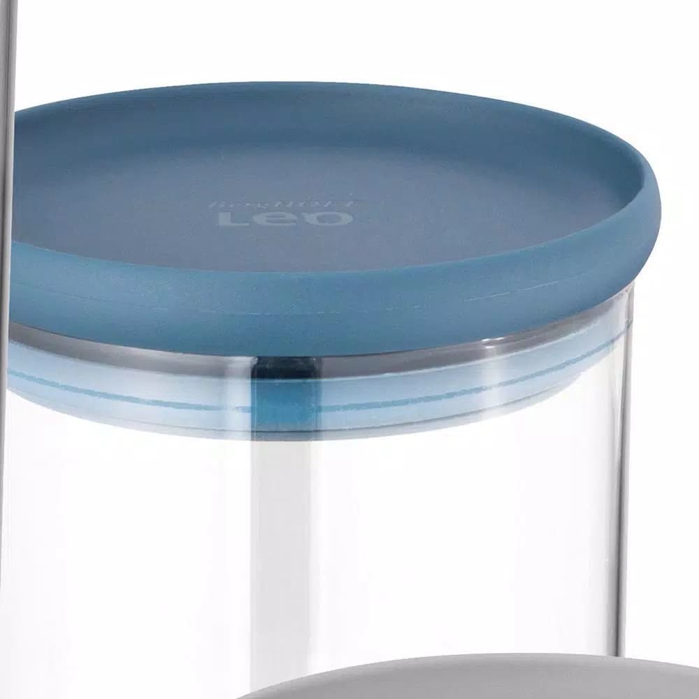 BergHOFF Leo 3-Piece Glass Food Container Set with Airtight Lids and Measuring Spoon